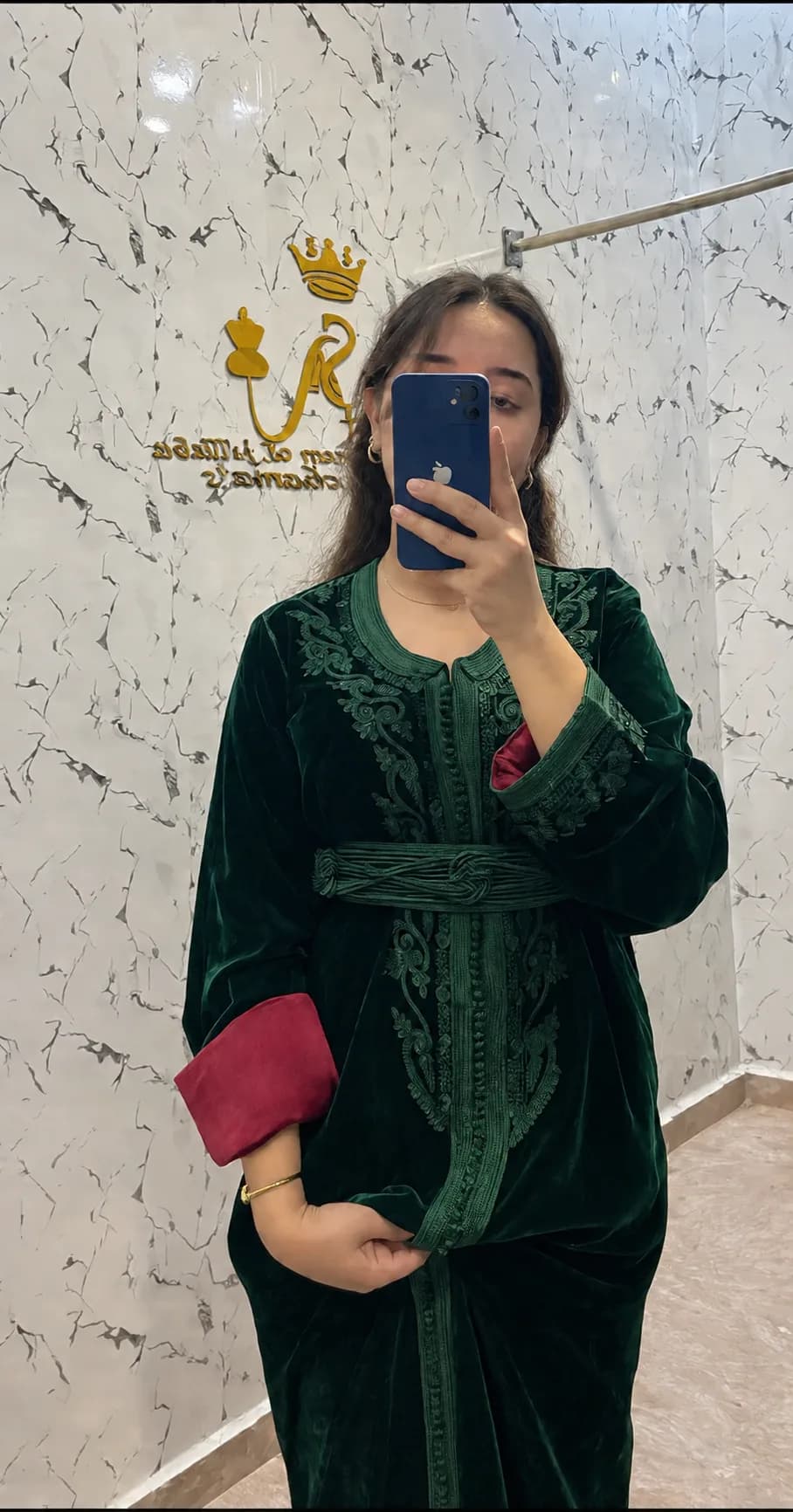 Caftan en mobra vert