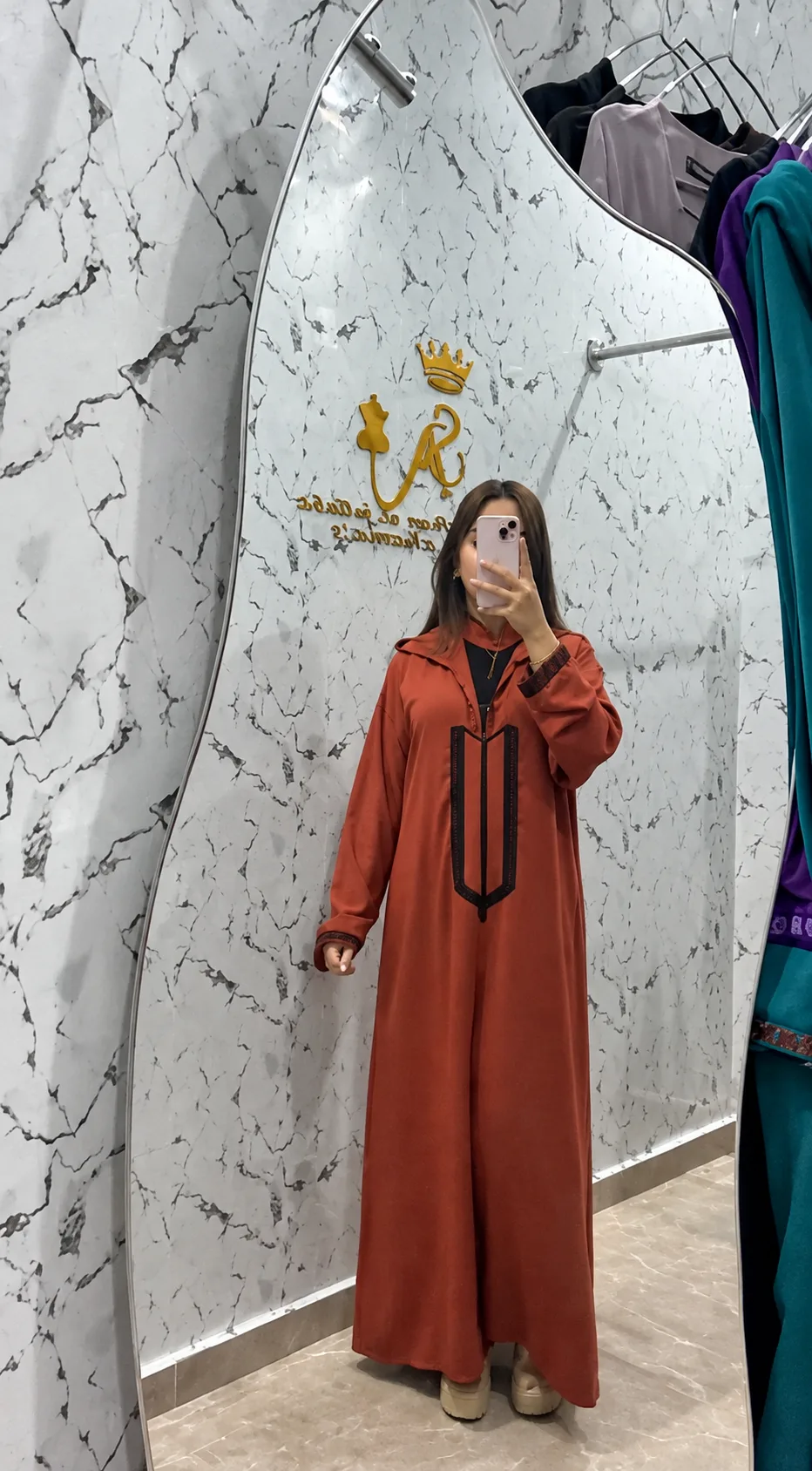 Jellaba 2 pièces Tarz Randa orange